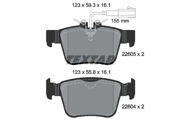 TEXTAR 2260501 Q+ Bremsbelagsatz, Scheibenbremse