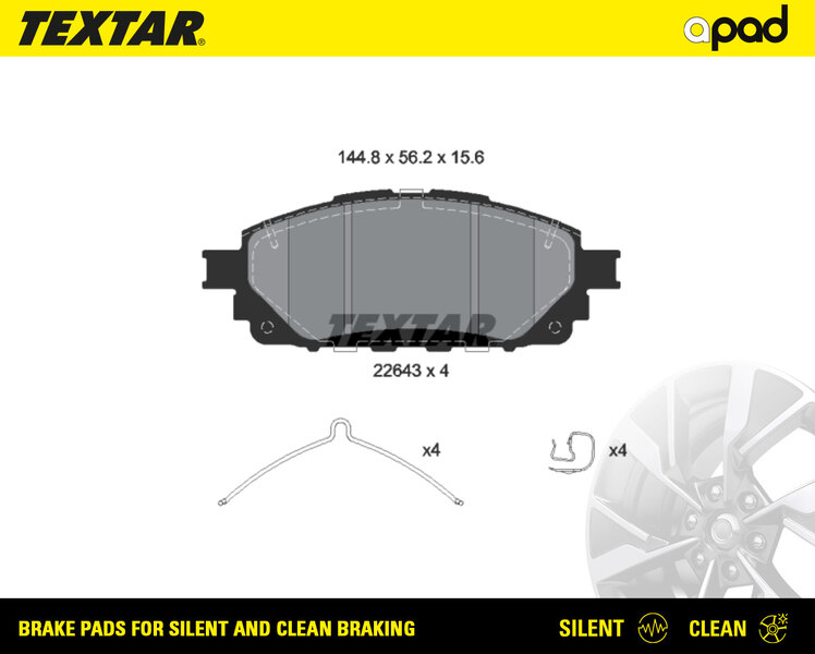 TEXTAR 2264301SC apad Bremsbelagsatz, Scheibenbremse