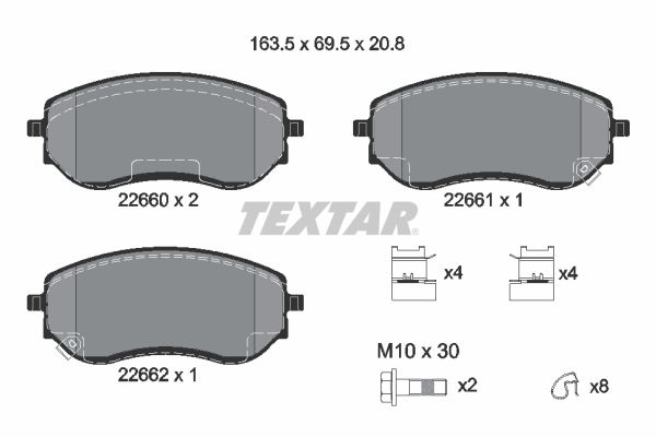 TEXTAR 2266001 Q+ Bremsbelagsatz, Scheibenbremse