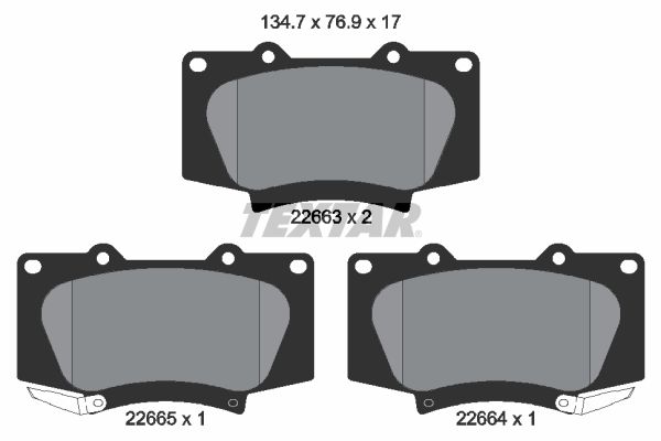 TEXTAR 2266301 Bremsbelagsatz, Scheibenbremse