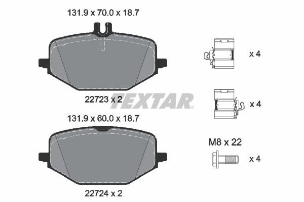 TEXTAR 2272303 Q+ Bremsbelagsatz, Scheibenbremse