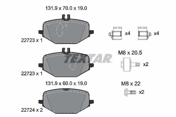 TEXTAR 2272301 Q+ Bremsbelagsatz, Scheibenbremse