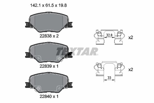 TEXTAR 2283801 Q+ Bremsbelagsatz, Scheibenbremse