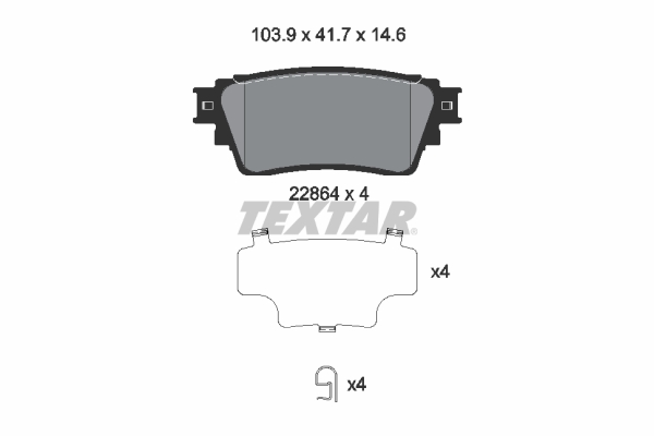TEXTAR 2286401 Bremsbelagsatz, Scheibenbremse