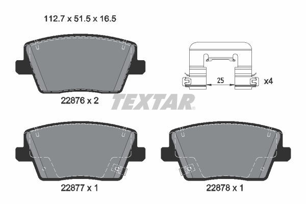 TEXTAR 2287603 Q+ Bremsbelagsatz, Scheibenbremse