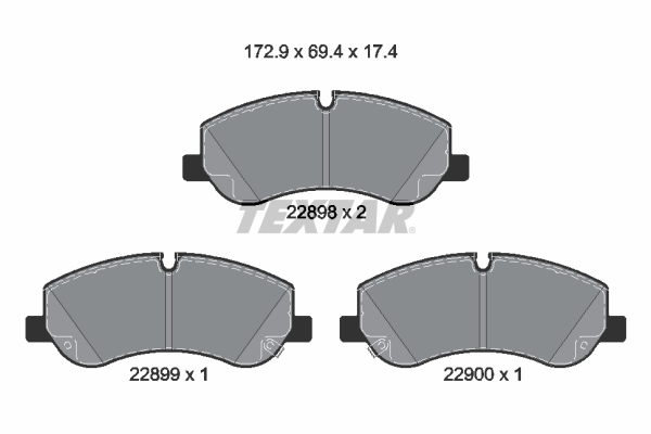 TEXTAR 2289801 Bremsbelagsatz, Scheibenbremse