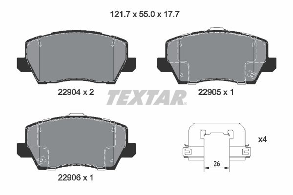 TEXTAR 2290401 Q+ Bremsbelagsatz, Scheibenbremse
