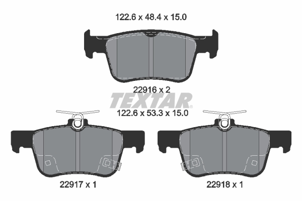 TEXTAR 2291601 Q+ Bremsbelagsatz, Scheibenbremse