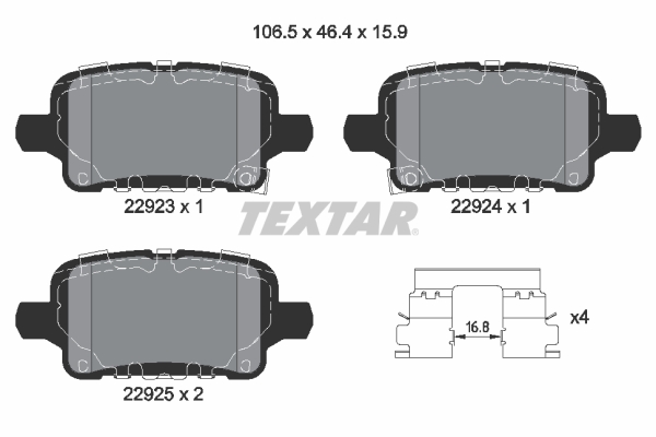 TEXTAR 2292301 set placute...