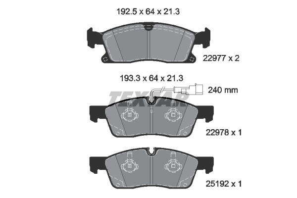TEXTAR 2297701 Q+ Bremsbelagsatz, Scheibenbremse