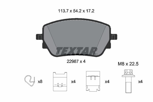 TEXTAR 2298701 Q+ Bremsbelagsatz, Scheibenbremse