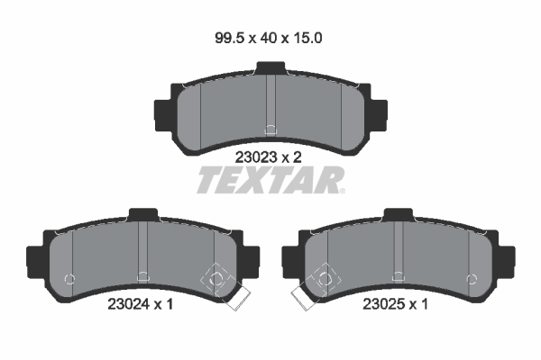 TEXTAR 2302301 Bremsbelagsatz, Scheibenbremse