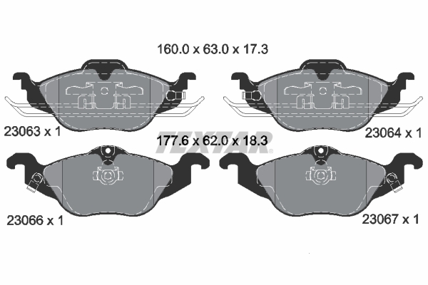 TEXTAR 2306302 Q+ Bremsbelagsatz, Scheibenbremse