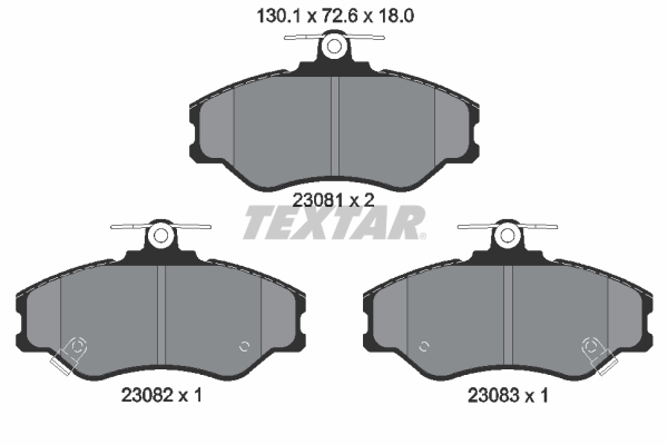 TEXTAR 2308101 Bremsbelagsatz, Scheibenbremse