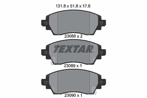 TEXTAR 2308801 Bremsbelagsatz, Scheibenbremse