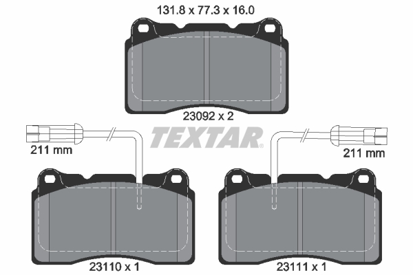 TEXTAR 2309201 Q+ Bremsbelagsatz, Scheibenbremse