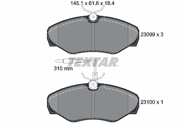 TEXTAR 2309903 Q+ Bremsbelagsatz, Scheibenbremse