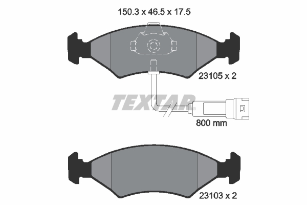 TEXTAR 2310501 Bremsbelagsatz, Scheibenbremse