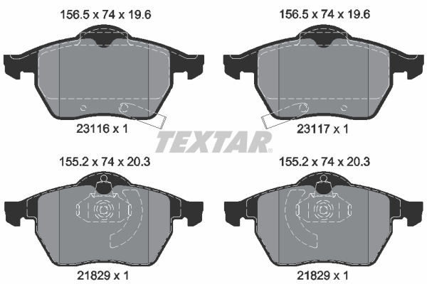 TEXTAR 2311602 Q+ Bremsbelagsatz, Scheibenbremse