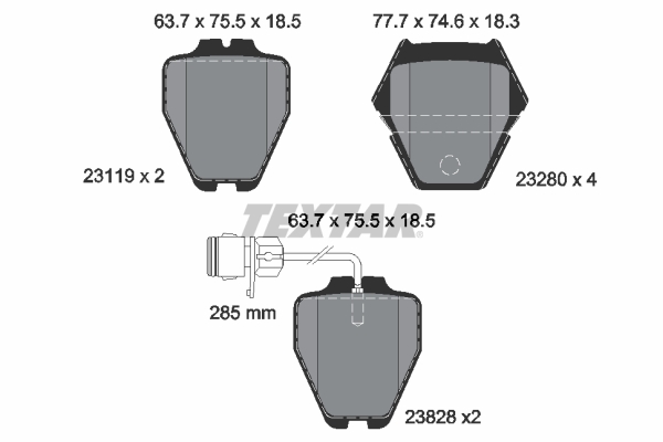 TEXTAR 2311901 Q+ Bremsbelagsatz, Scheibenbremse