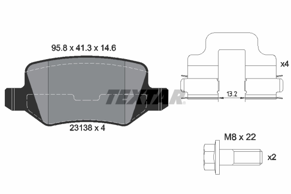 TEXTAR 2313803 Q+ Bremsbelagsatz, Scheibenbremse