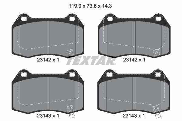 TEXTAR 2314201 Q+ Bremsbelagsatz, Scheibenbremse