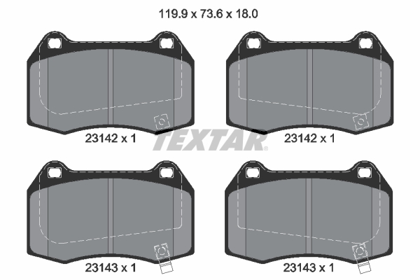 TEXTAR 2314204 Q+ Bremsbelagsatz, Scheibenbremse