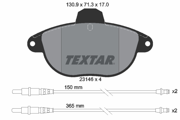 TEXTAR 2314601 Bremsbelagsatz, Scheibenbremse