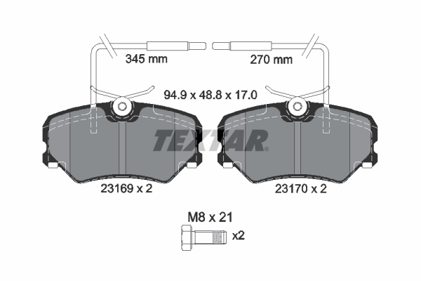 TEXTAR 2316901 Q+ Bremsbelagsatz, Scheibenbremse
