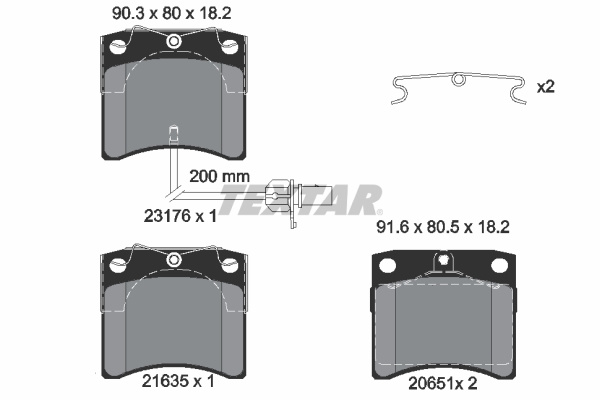 TEXTAR 2317602 Q+ Bremsbelagsatz, Scheibenbremse
