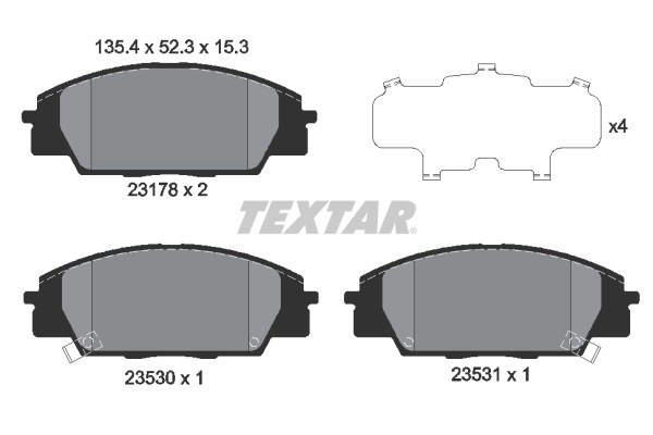 TEXTAR 2317801 Bremsbelagsatz, Scheibenbremse