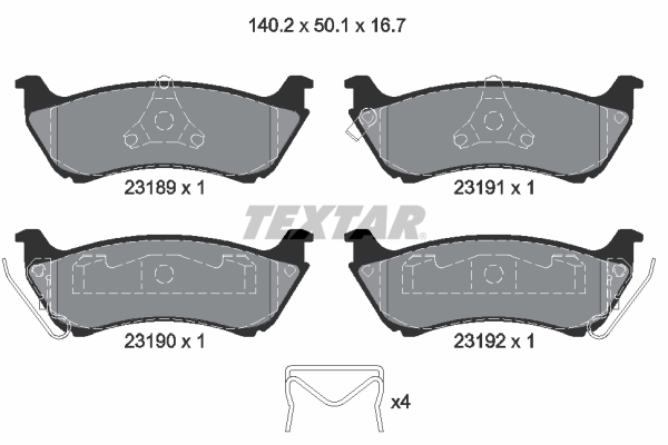 TEXTAR 2318902 Q+ Bremsbelagsatz, Scheibenbremse
