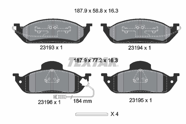 TEXTAR 2319303 Q+ Bremsbelagsatz, Scheibenbremse
