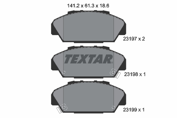 TEXTAR 2319701 Bremsbelagsatz, Scheibenbremse