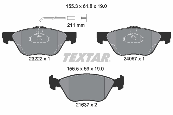 TEXTAR 2322201 Q+ Bremsbelagsatz, Scheibenbremse