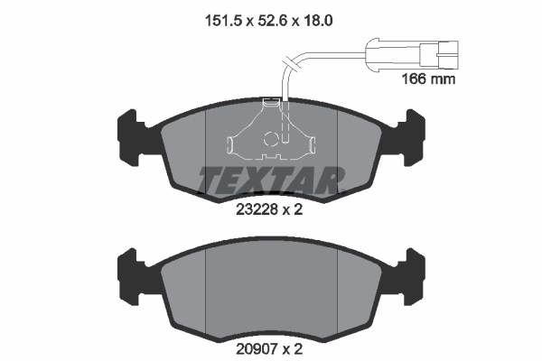 TEXTAR 2322702 Bremsbelagsatz, Scheibenbremse