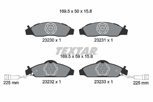 TEXTAR 2323001 Bremsbelagsatz, Scheibenbremse