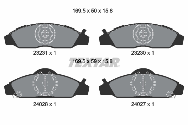 TEXTAR 2323101 Bremsbelagsatz, Scheibenbremse