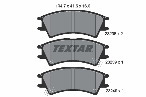 TEXTAR 2323802 Bremsbelagsatz, Scheibenbremse