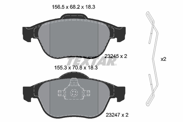 TEXTAR 2324502 Q+ Bremsbelagsatz, Scheibenbremse