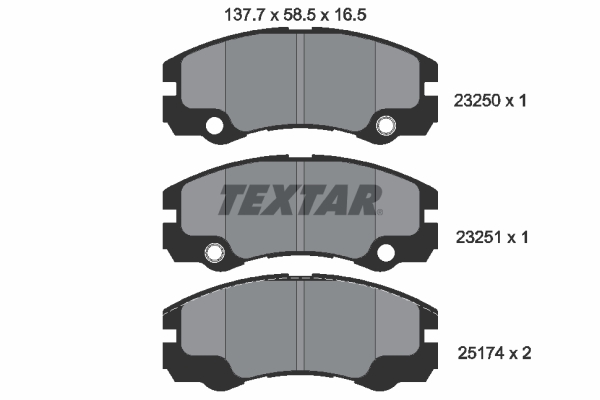 TEXTAR 2325001 Bremsbelagsatz, Scheibenbremse