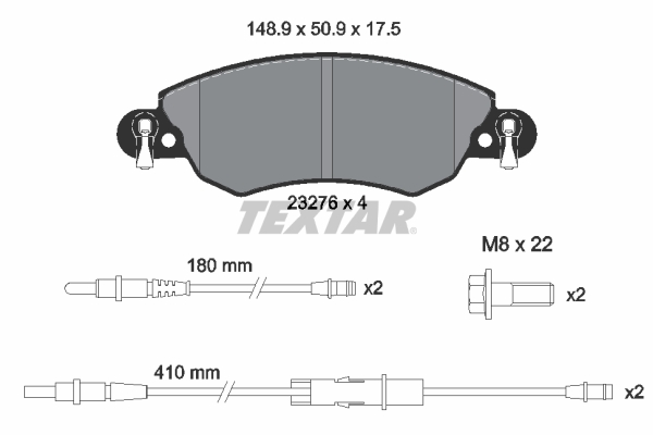 TEXTAR 2327601 Bremsbelagsatz, Scheibenbremse