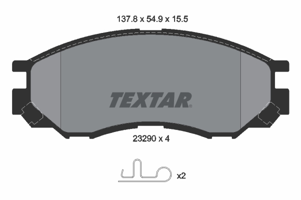 TEXTAR 2329002 Bremsbelagsatz, Scheibenbremse