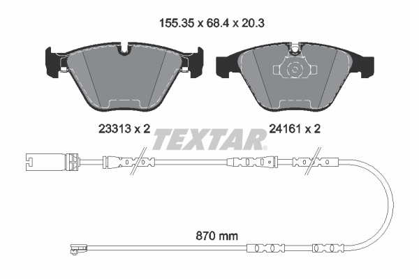 TEXTAR 2331307 Q+ Bremsbelagsatz, Scheibenbremse