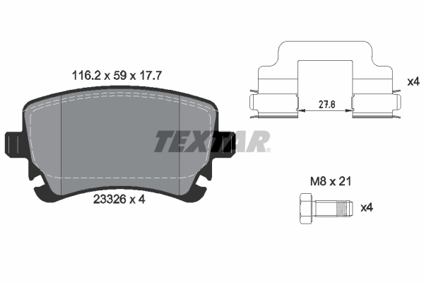 TEXTAR 2332681 epad Bremsbelagsatz, Scheibenbremse
