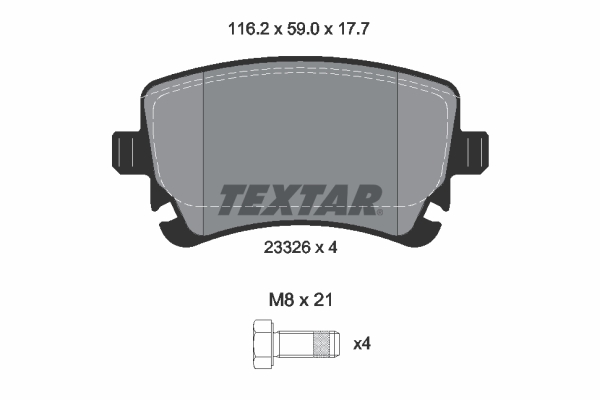 TEXTAR 2332611 Q+ Bremsbelagsatz, Scheibenbremse