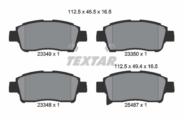 TEXTAR 2334901 Bremsbelagsatz, Scheibenbremse