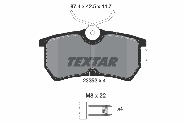 TEXTAR 2335301 Bremsbelagsatz, Scheibenbremse