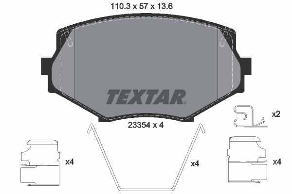 TEXTAR 2335404 Q+ Bremsbelagsatz, Scheibenbremse