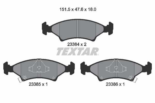 TEXTAR 2338401 Bremsbelagsatz, Scheibenbremse